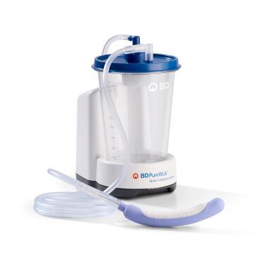 PureWick Urine Collection System with PureWick Flex Female External Catheter on white background