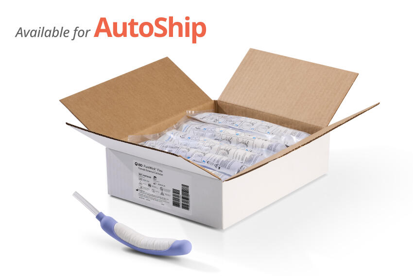 Open box of 30 PureWick™ Flex Female External Catheters